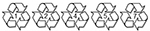 Five recycling symbols numbered 1, 2, 4, 5, and 7.