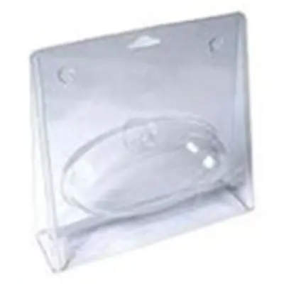 An empty clear plastic moulded package.