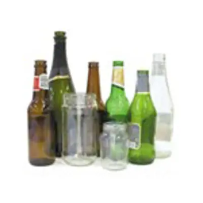 A variety of glass bottles and jars.